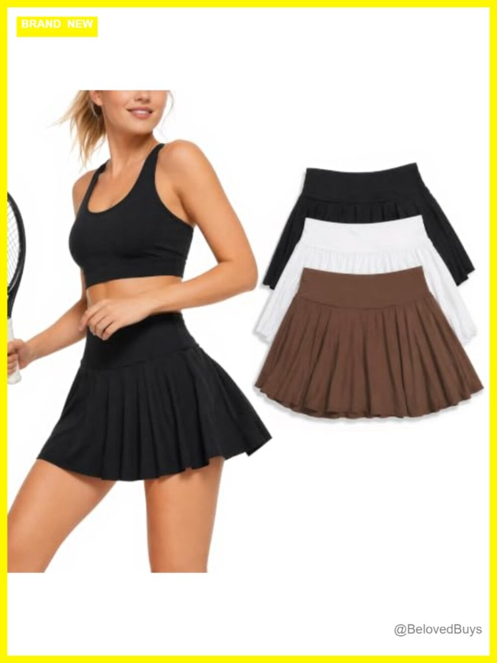 Pleated Tennis Skort 3 Pack High Waisted Athletic Skirt with Pockets